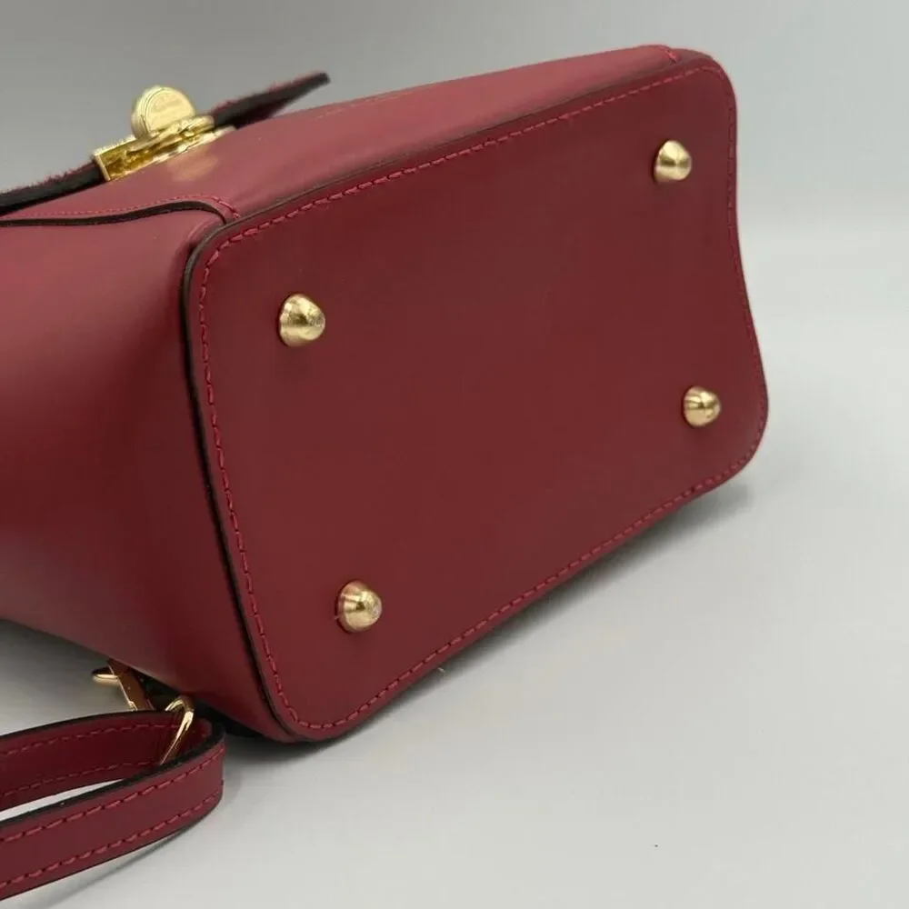 Viola Castellani Burgundy Suede and Leather Covertable Bag